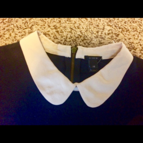 j crew navy peter pan collar top - Picture 3 of 4